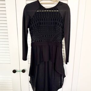 bebe Black Long see through Top with Tail